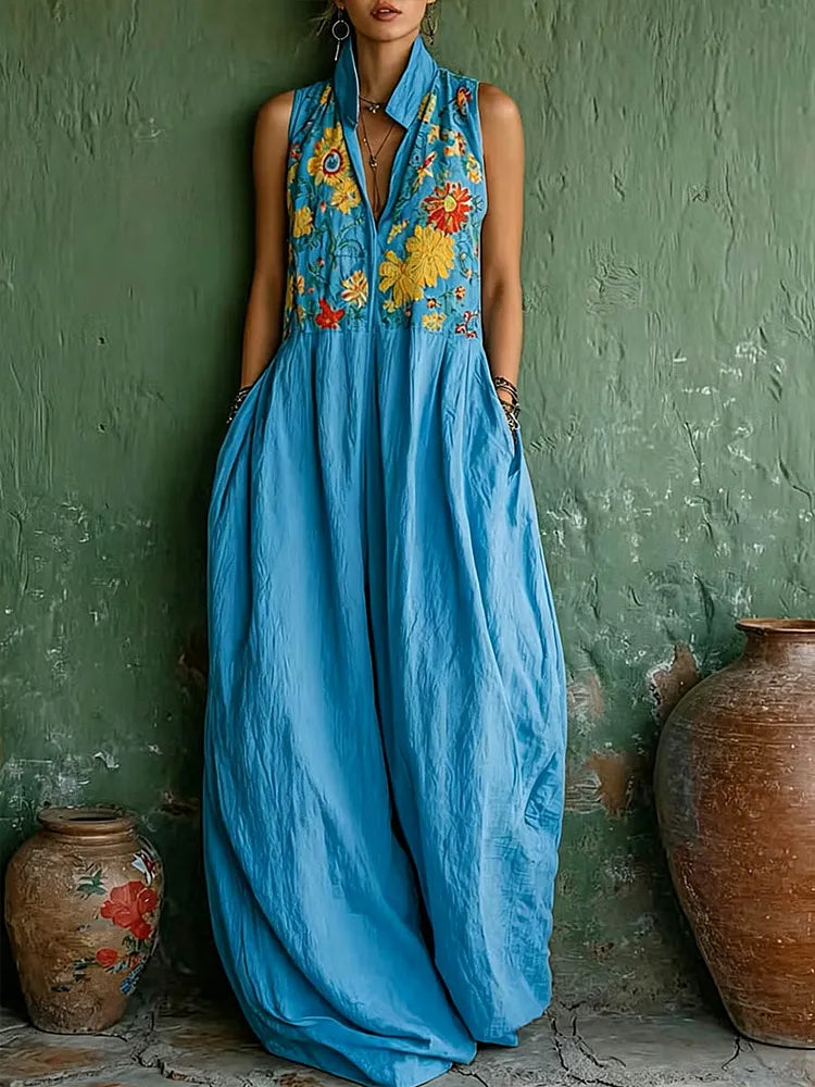 Cordelia | Sleeveless V-Neck Sundress
