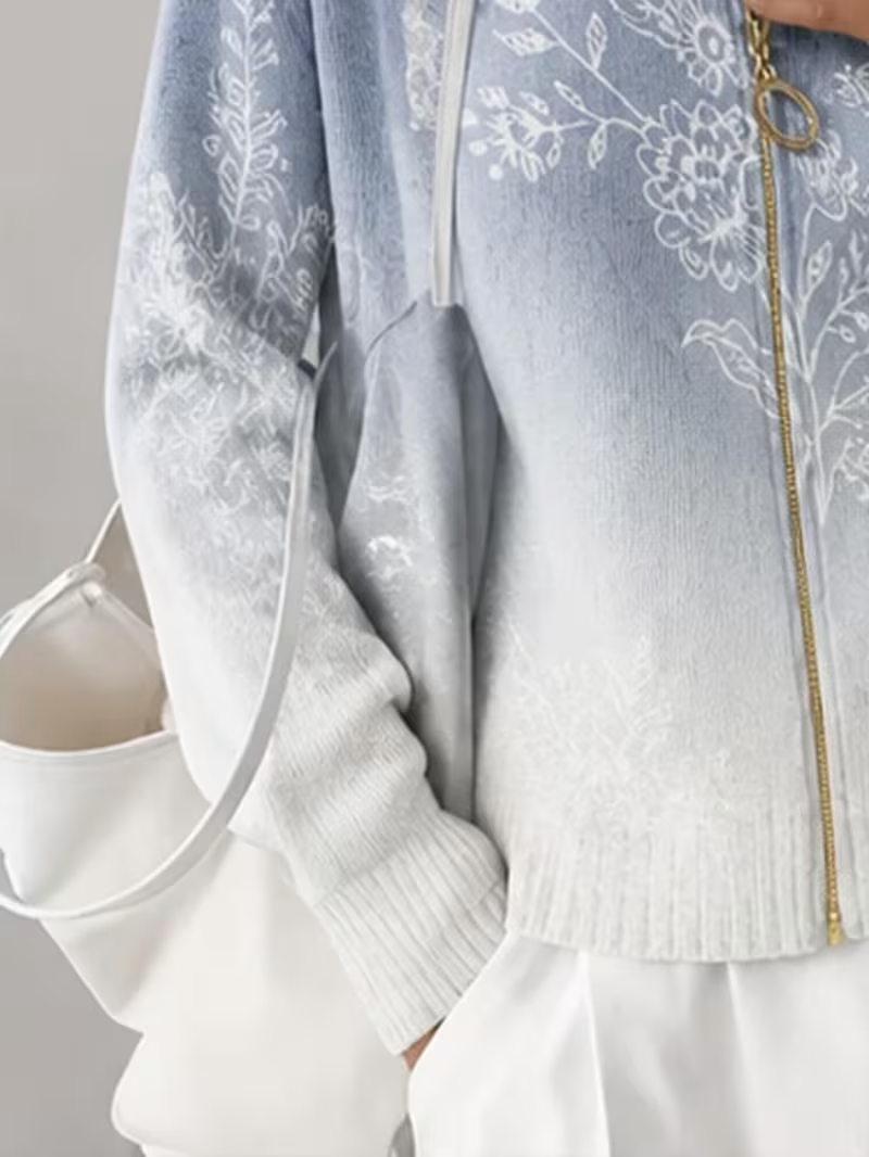 Halloway™ | Frosted Bloom Zip Cardigan
