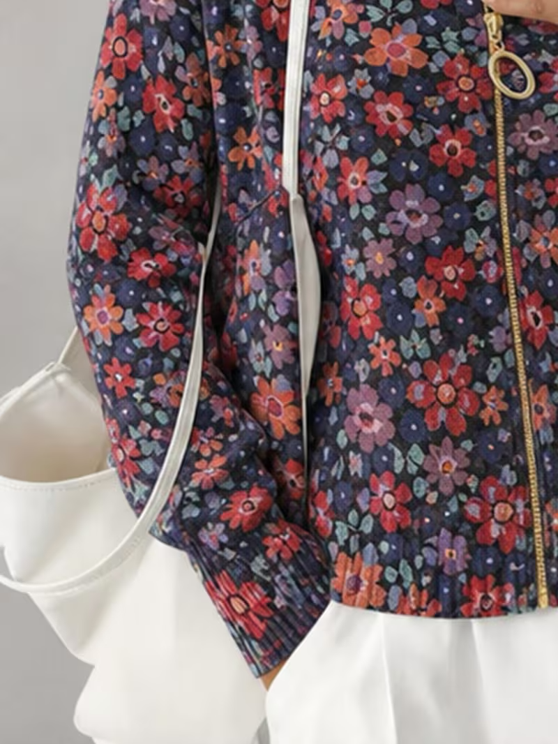 Vireya™ | Ditsy Floral Zip Cardigan