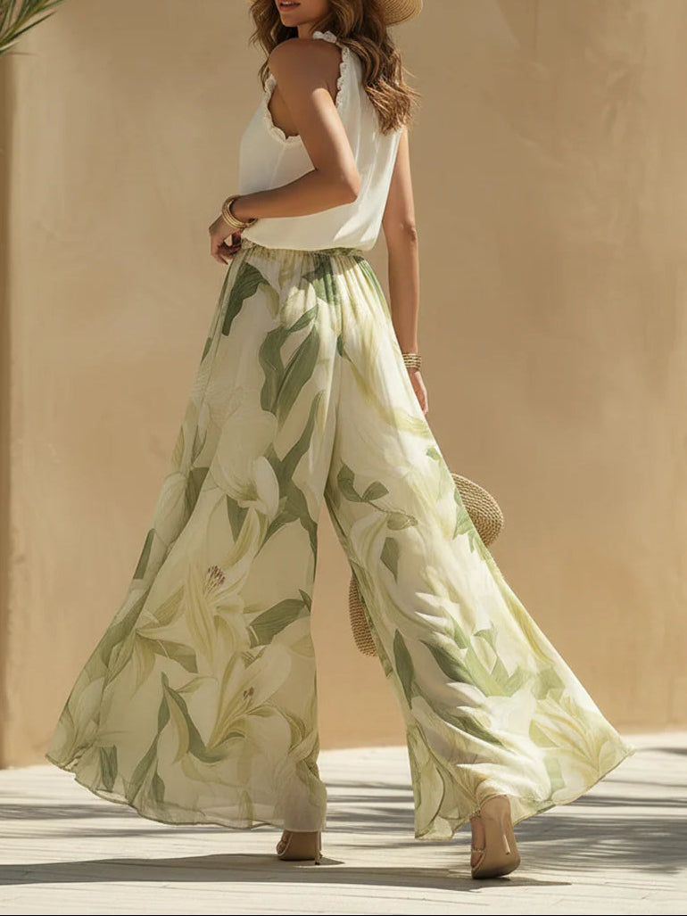 Alessandra | Ruffle Print Pants Set