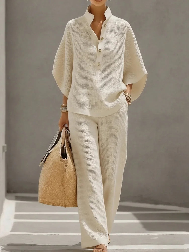 Pippa | Textured Waffle Two-Piece Set