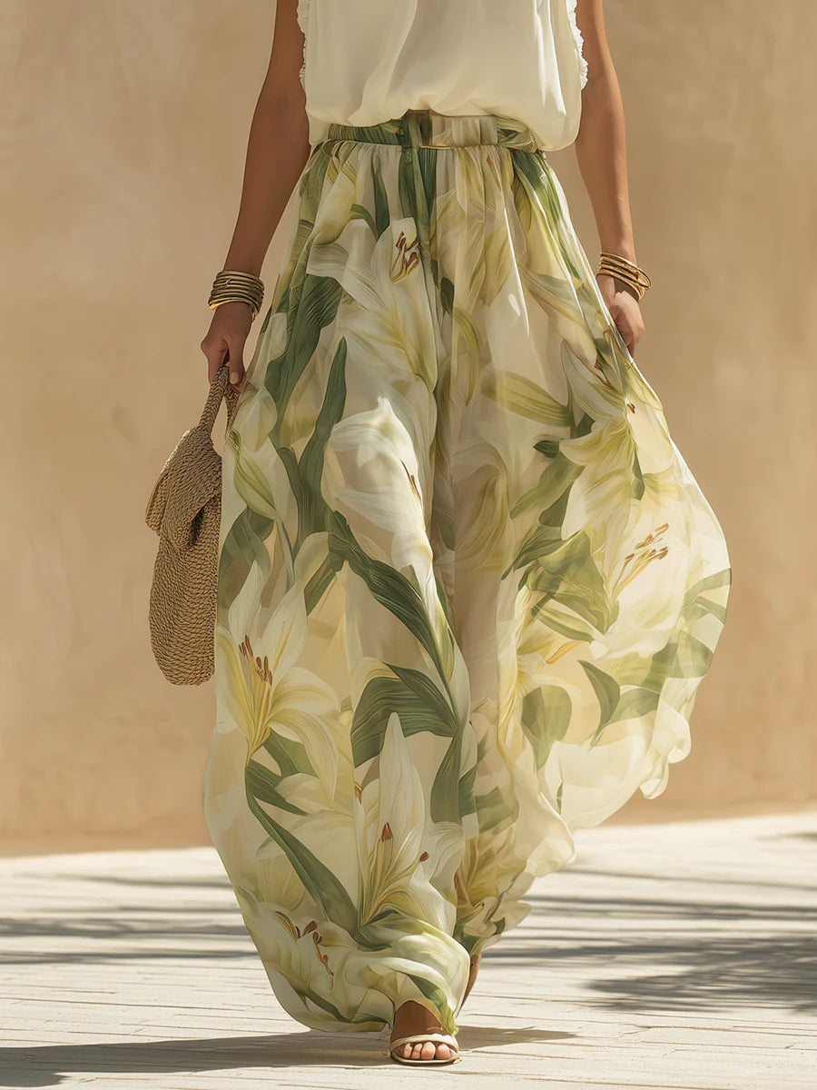 Alessandra | Ruffle Print Pants Set