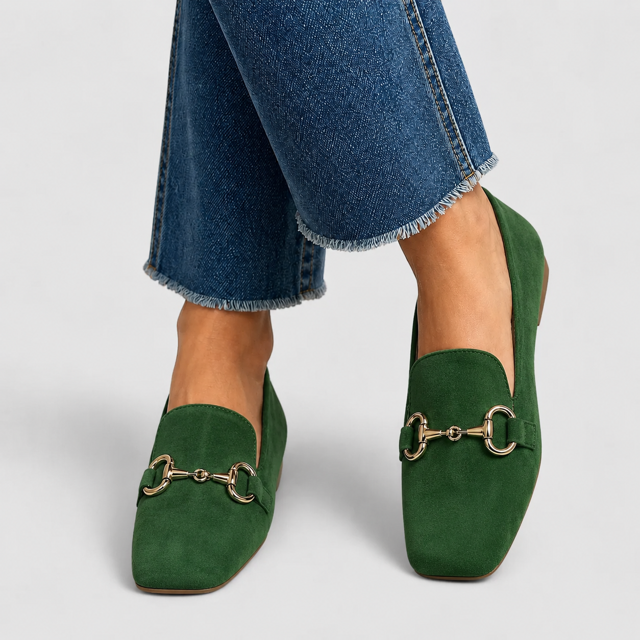 Elegant women's loafers with a chic buckle detail and structured design