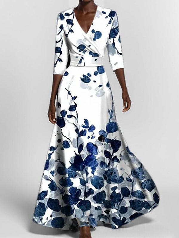 Lea |  Elegant Mid Sleeve Maxi Dress