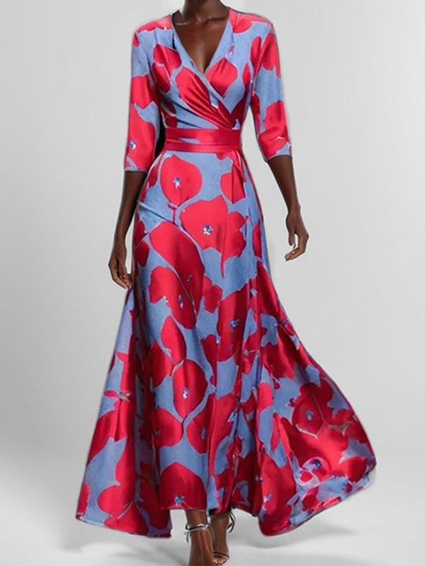 Lea |  Elegant Mid Sleeve Maxi Dress