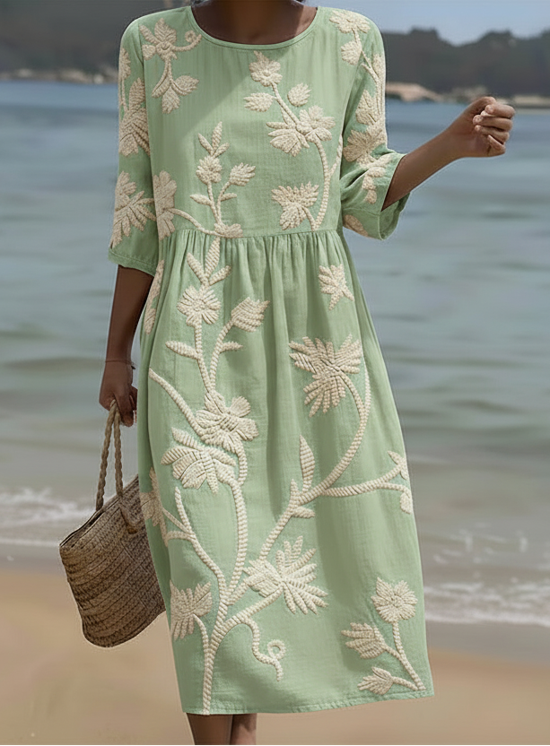 Abigail | Mint Botanical Dress