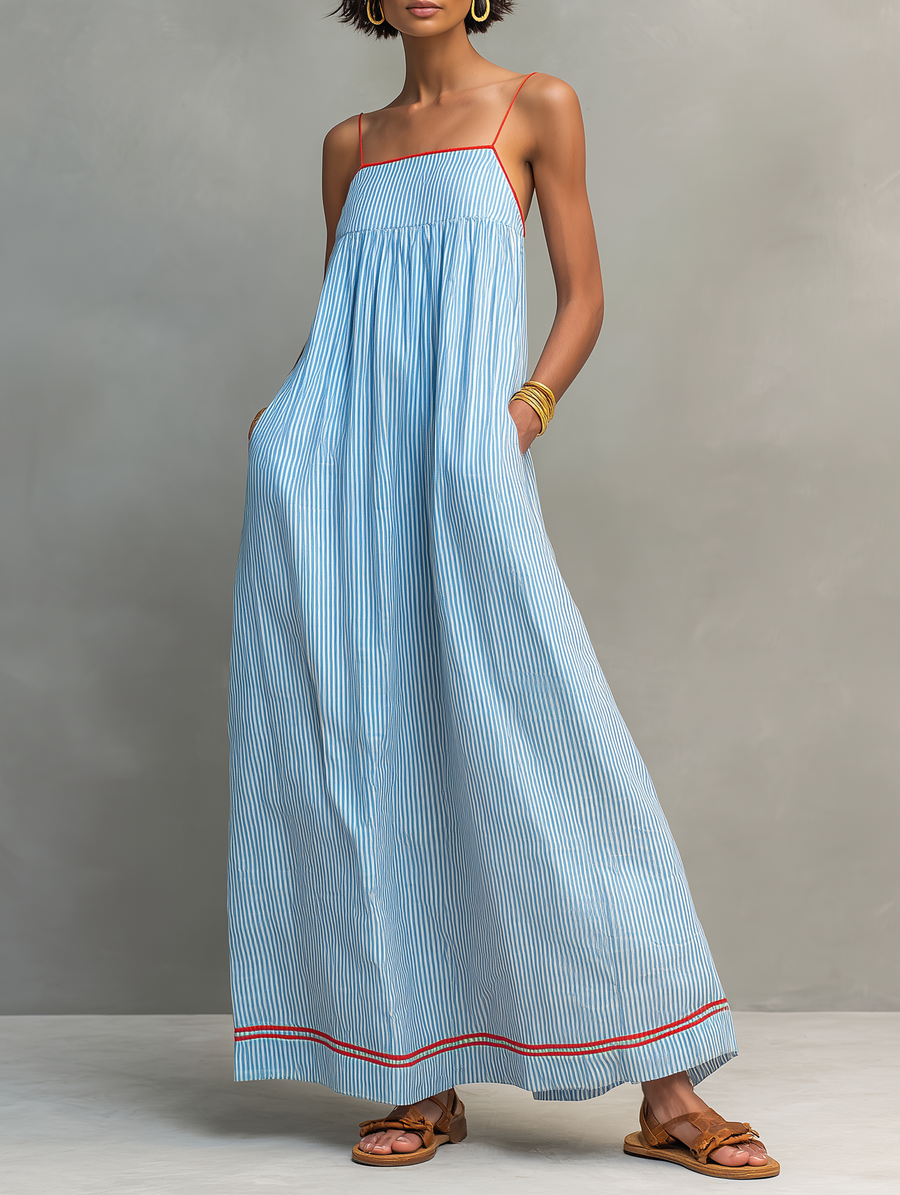 Olivia | Trimmed Maxi Dress