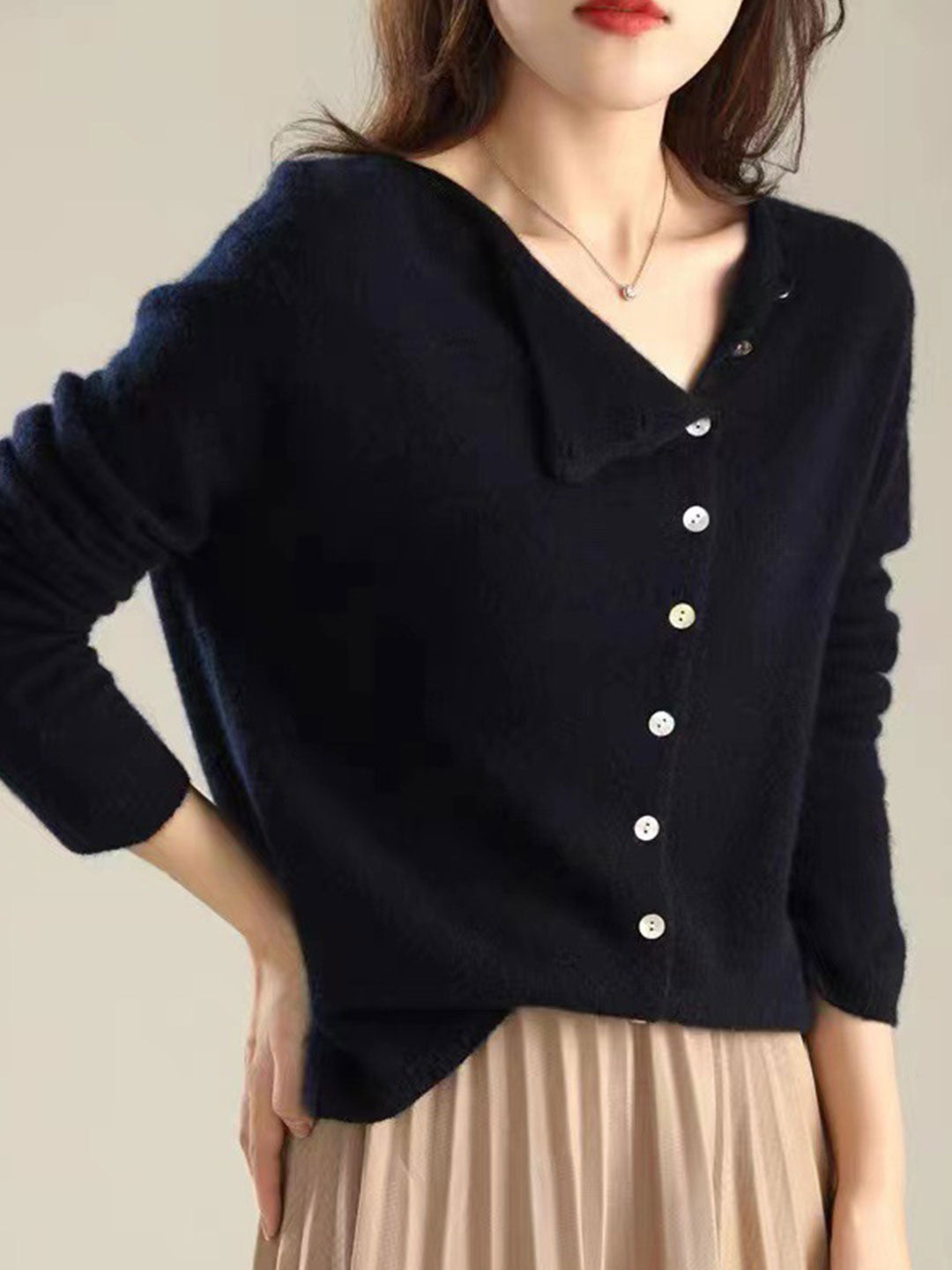 Maribel | V-Neck Button-Front Long Sleeve Cardigan