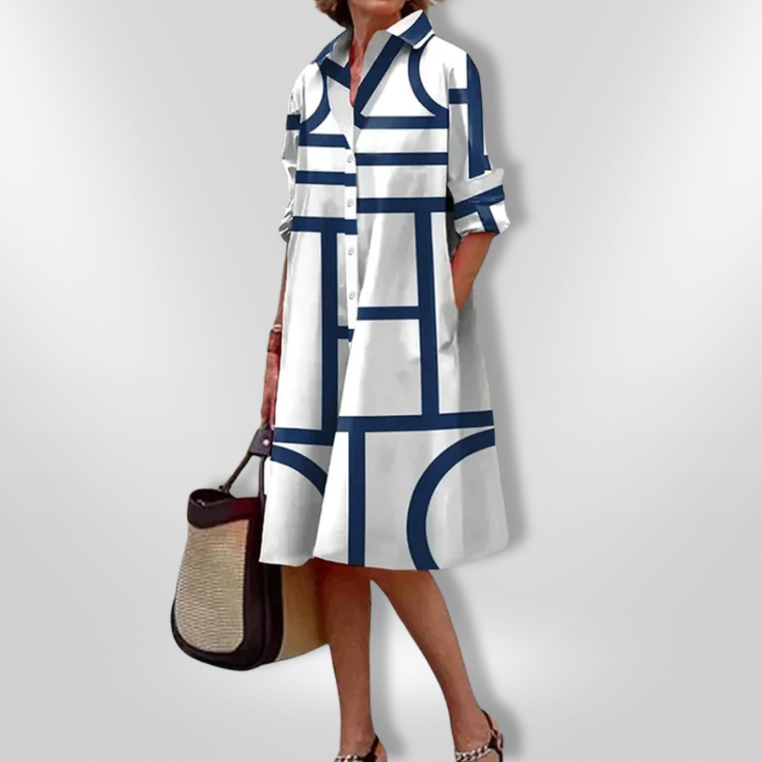 Bruria | Geometric Midi Dress
