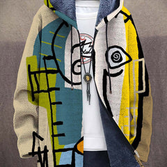 Harper art-inspired hoodie for women with vibrant print, shown in a relaxed fit