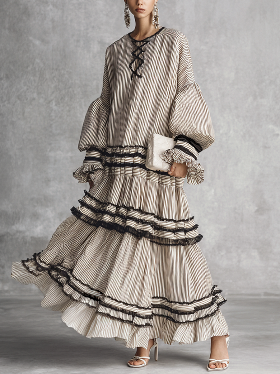Abigail | Striped Ruffle Dress