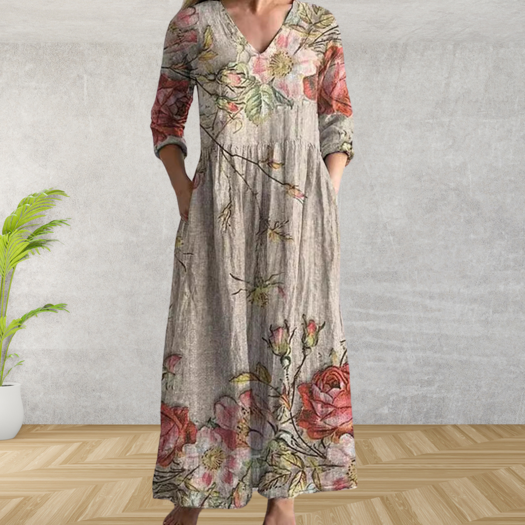 Yulya | Elegant Floral Midi Dress