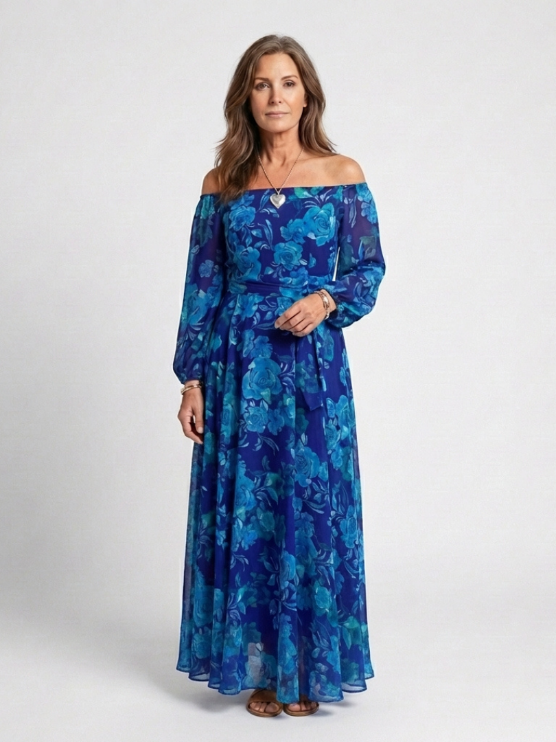 Anne | Off Shoulder Floral Maxi Dress