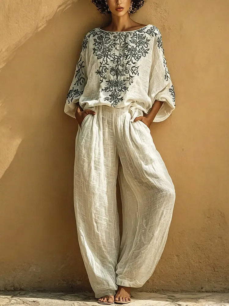 Tamsin | Ethnic-Art Top & Trouser Set