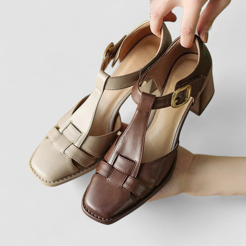 Elyxara | Orthopedic T-Strap Block Heels