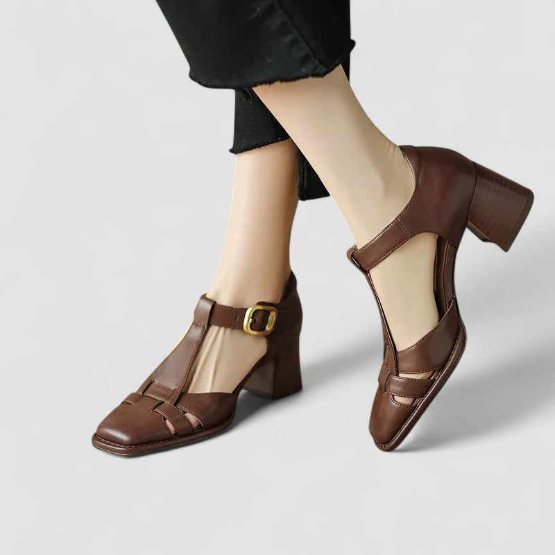 Elyxara | Orthopedic T-Strap Block Heels