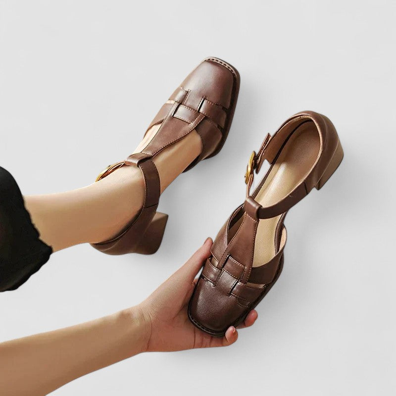 Elyxara | Orthopedic T-Strap Block Heels