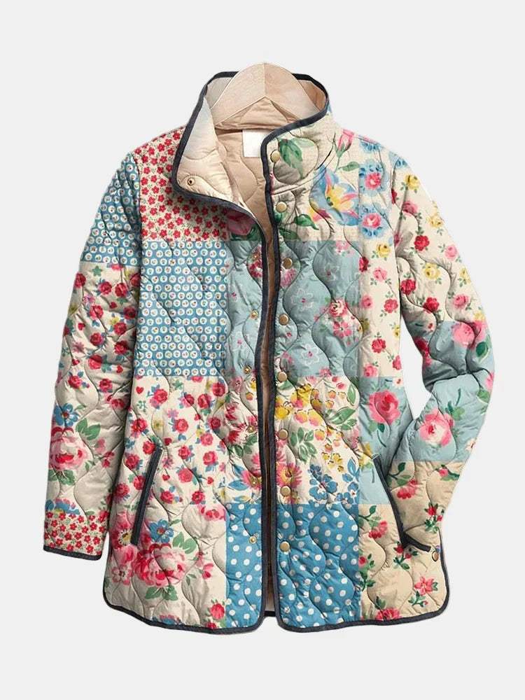 Liora multicolour floral print quilted jacket with a relaxed fit