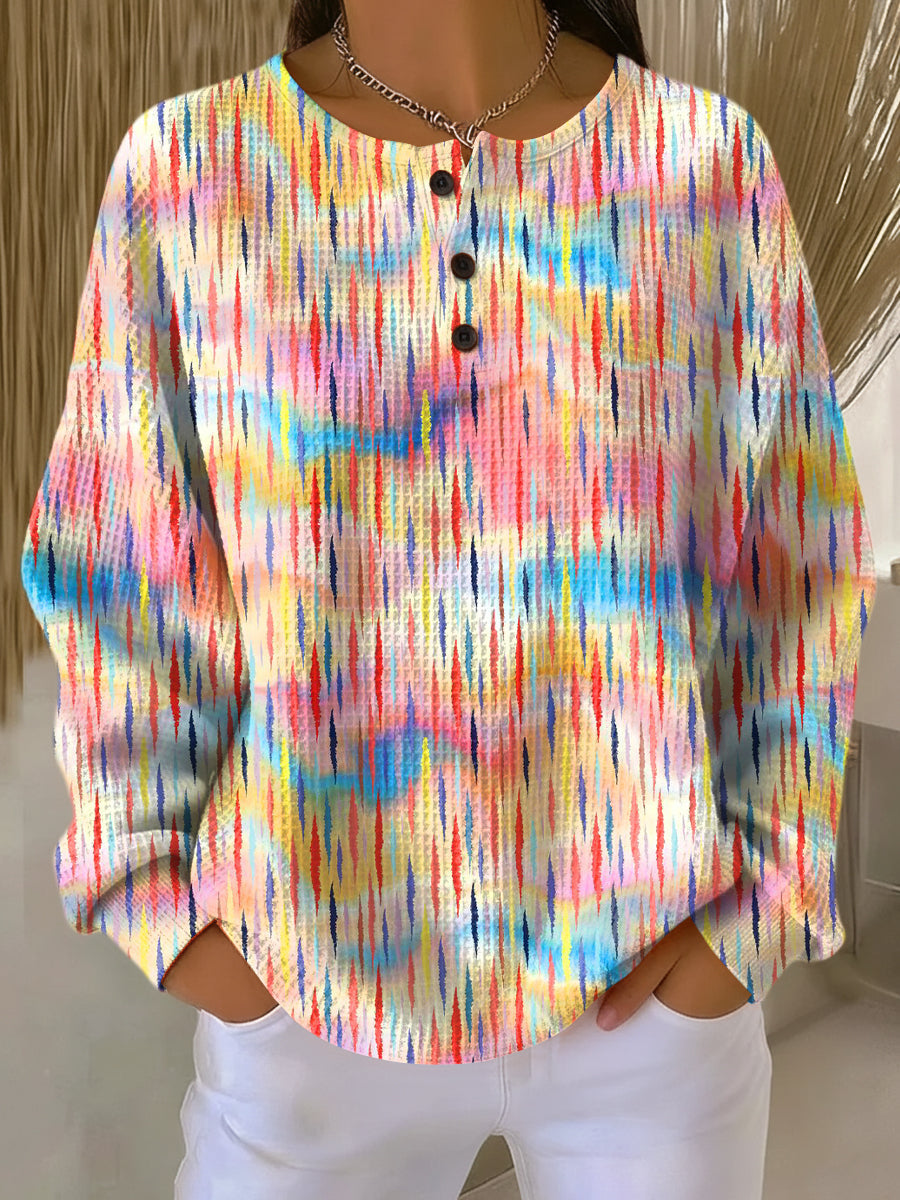 Aevrynn | Colorful Raindrop Pattern Sweater