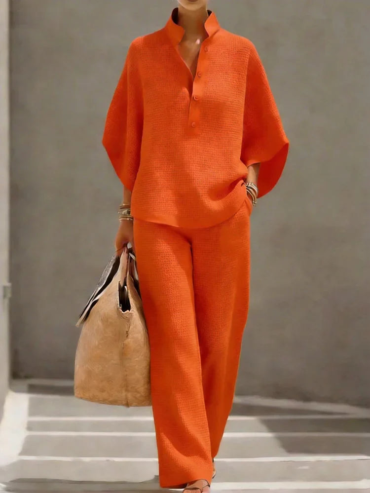 Pippa | Textured Waffle Two-Piece Set