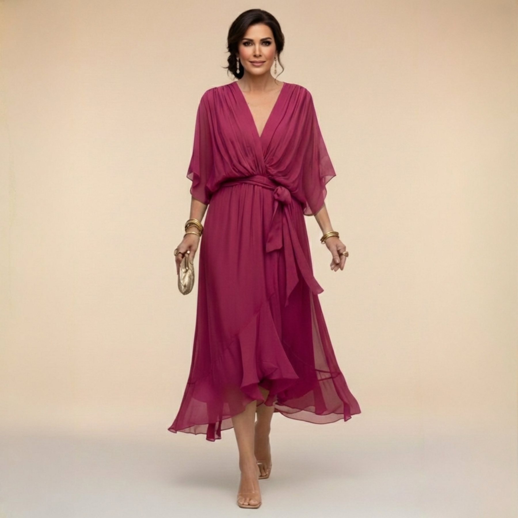 Monica | Elegant V-Neck Dress