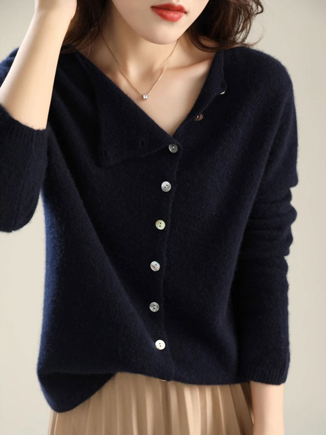 Maribel | V-Neck Button-Front Long Sleeve Cardigan
