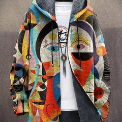 Harper art-inspired hoodie for women with vibrant print, shown in a relaxed fit