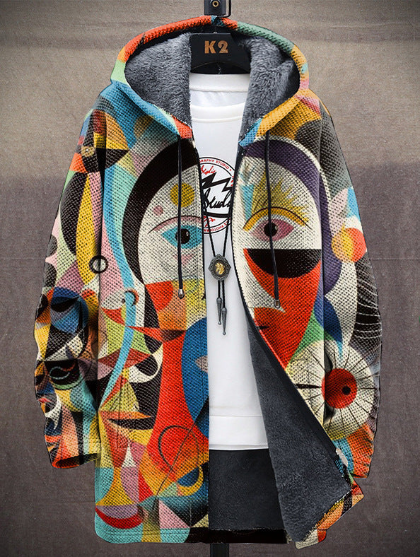 Harper art-inspired hoodie for women with vibrant print, shown in a relaxed fit