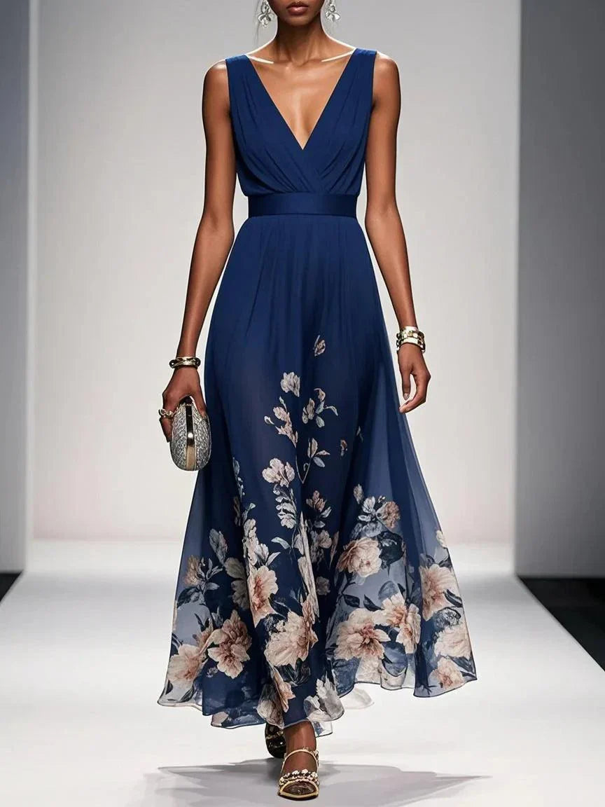 Rose | Floral V-Neck Maxi Dress