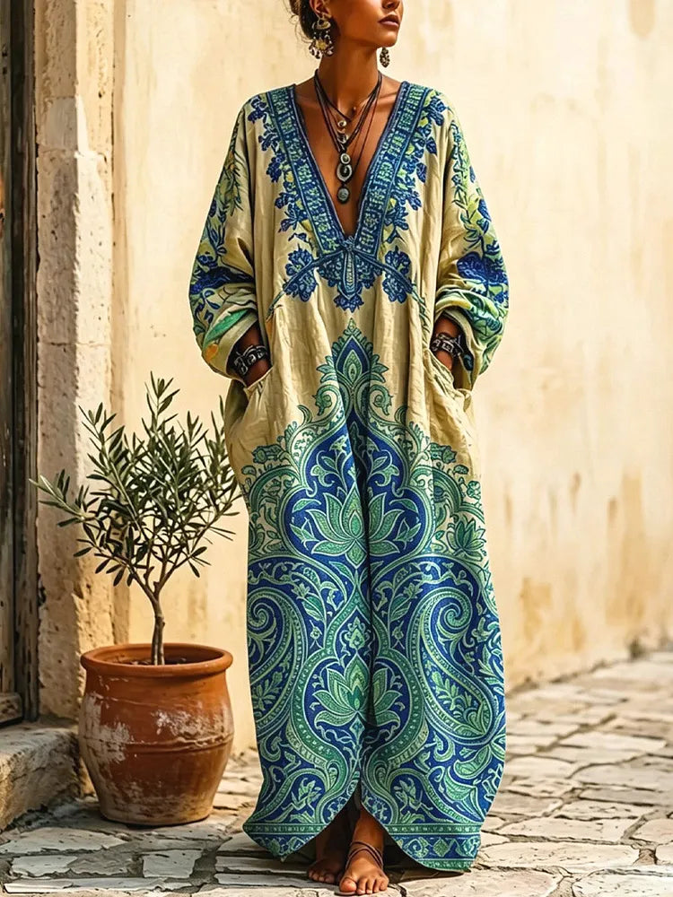 Marguerite | Ethnic Floral Maxi Dress