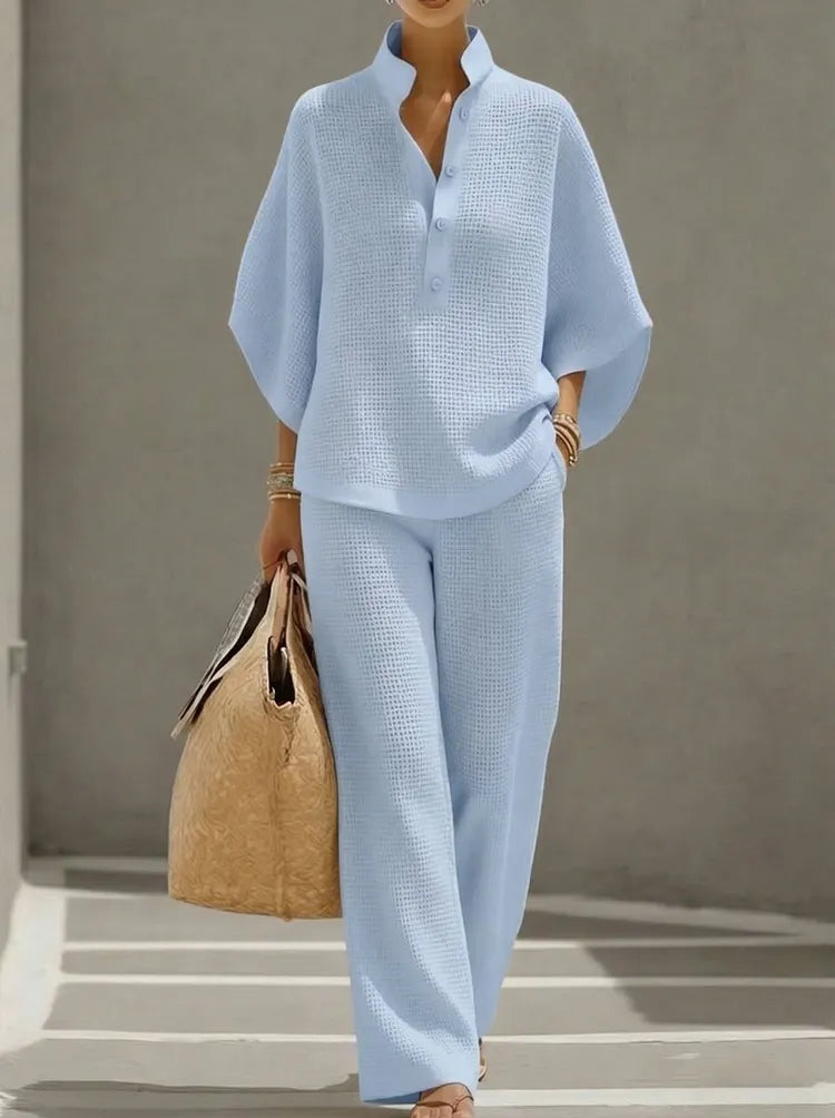 Pippa | Textured Waffle Two-Piece Set