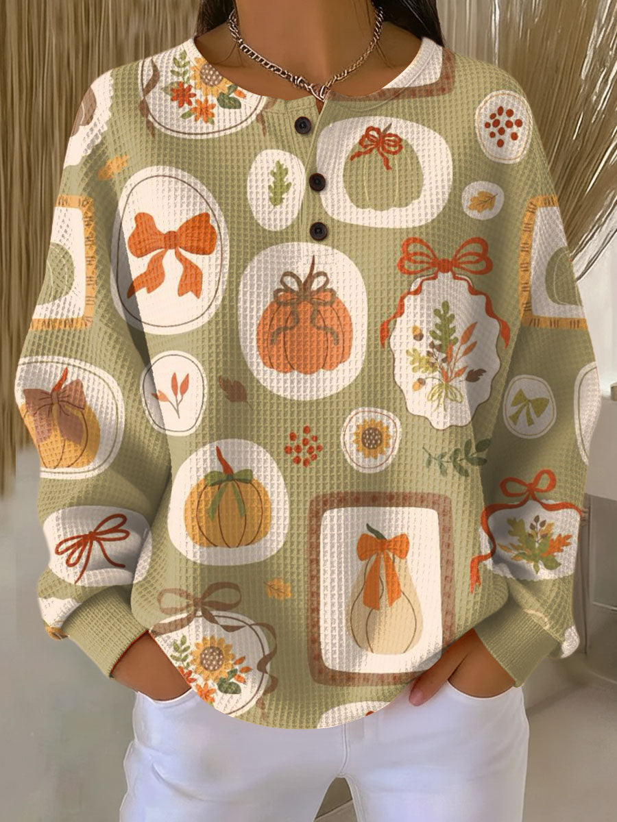 Emyrisse | Autumn Sweater with Bows and Pumpkins