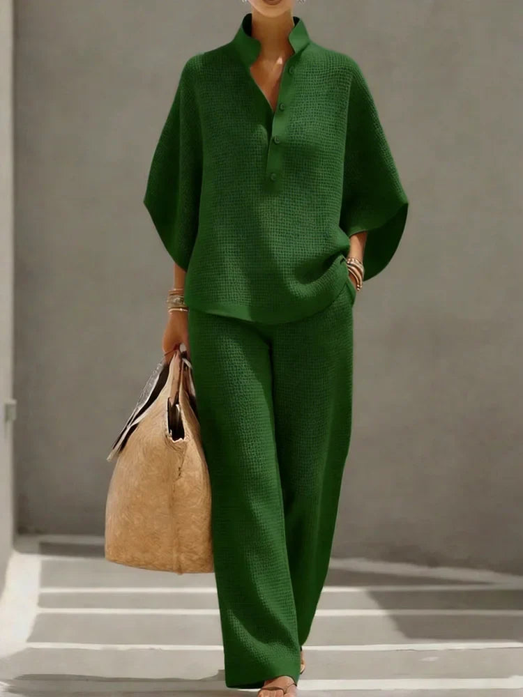 Pippa | Textured Waffle Two-Piece Set