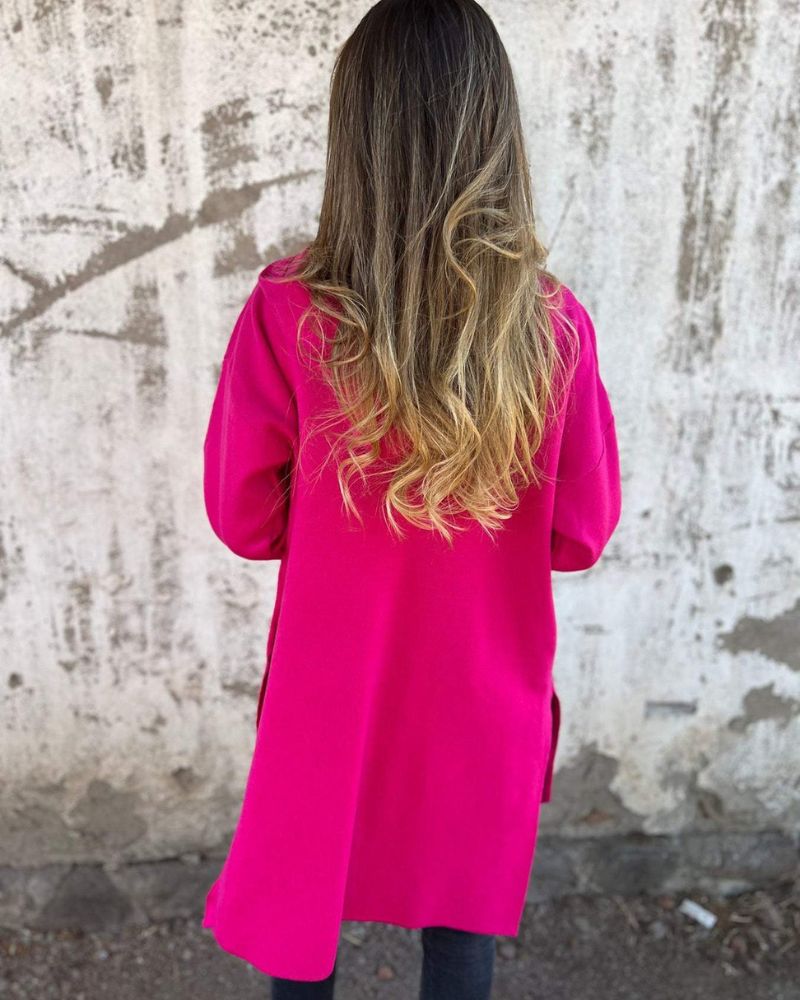 Women's hooded long sleeve open-front cardigan shown in a soft everyday style