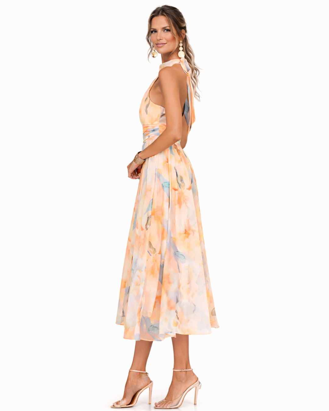 Aurora | Watercolor Halter Dress