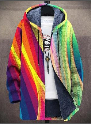 Liana art-inspired hoodie for women in a bold multicoloured print, shown in a relaxed fit