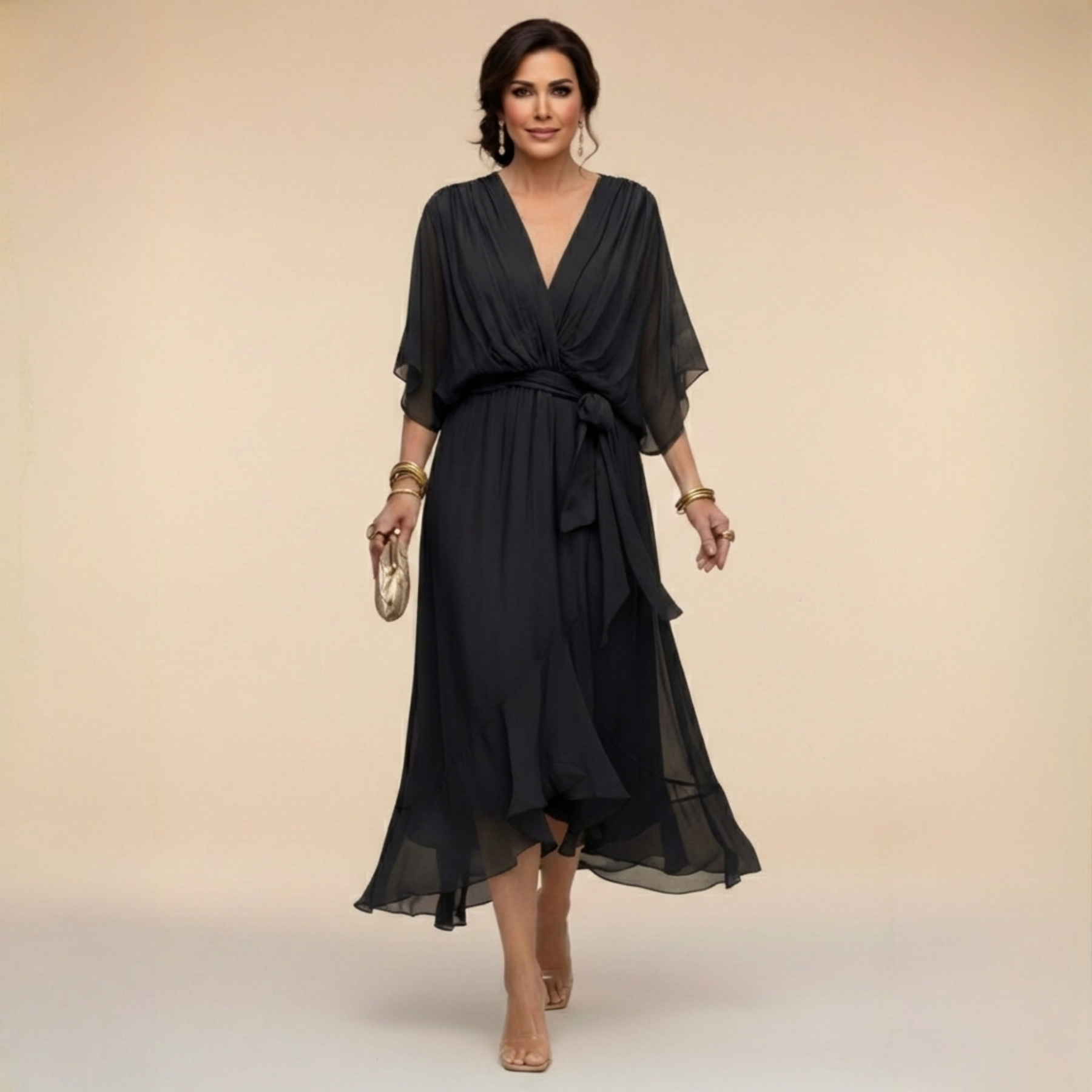 Monica | Elegant V-Neck Dress