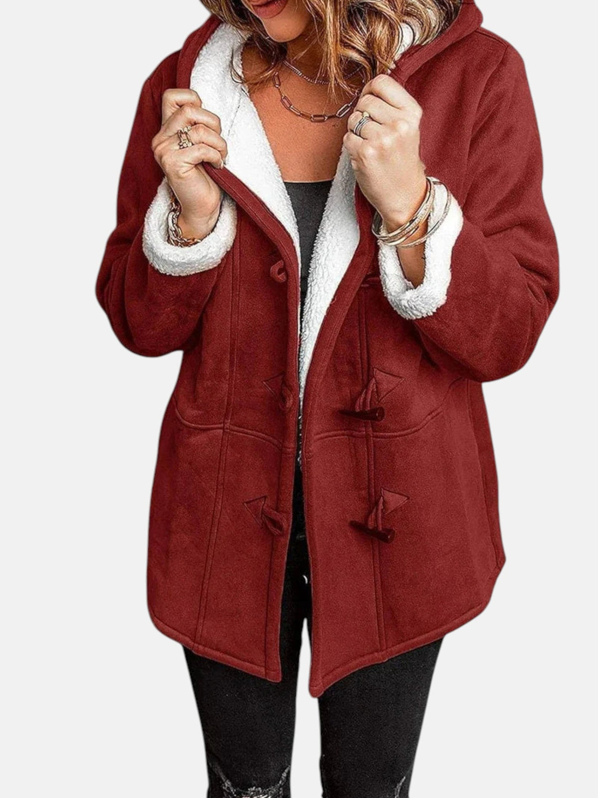 Salma™ | Cozy Fleece-Lined Toggle-Front Duffle Coat