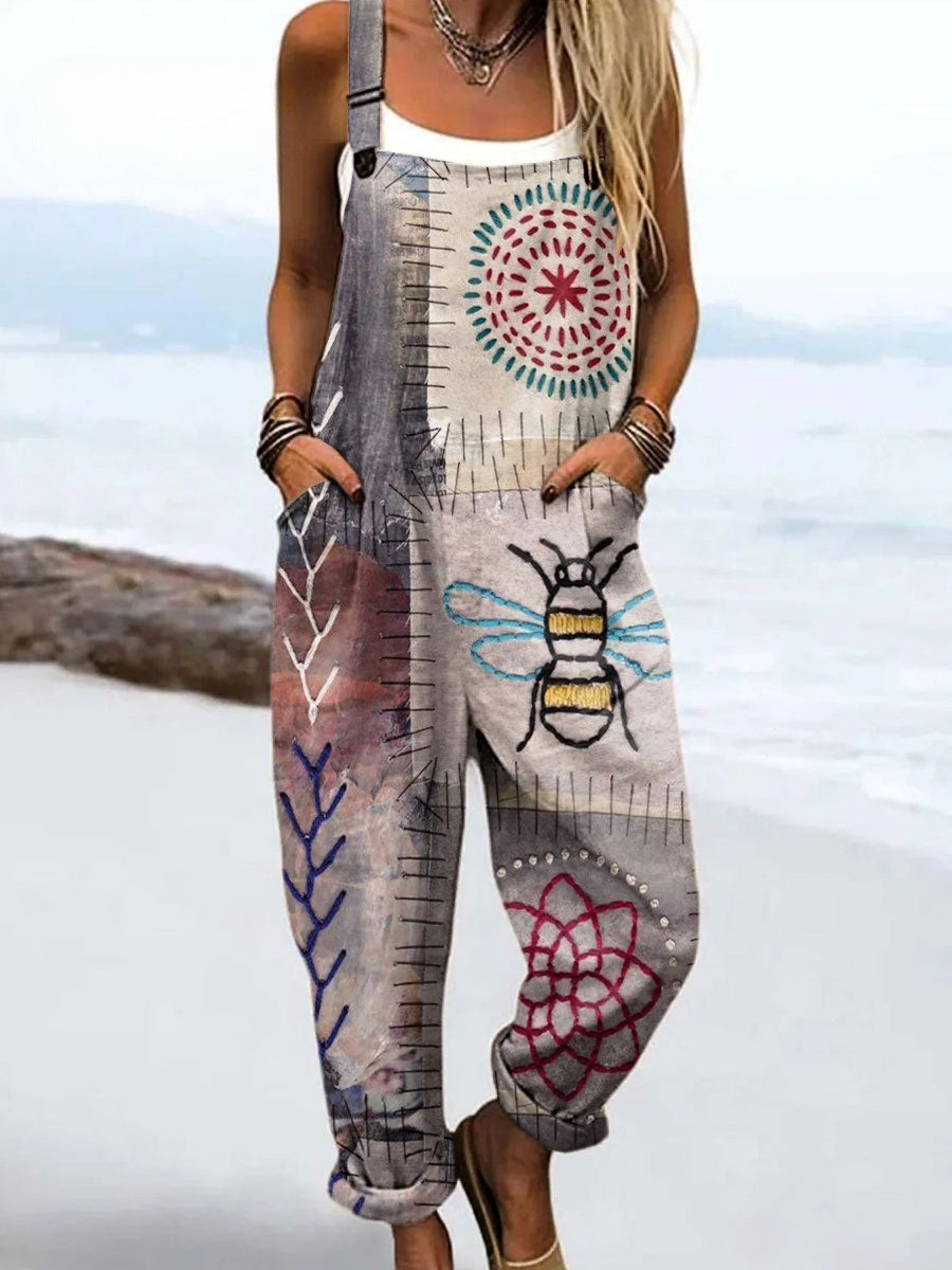 Bella | Bee Print Relaxed Jumpsuit