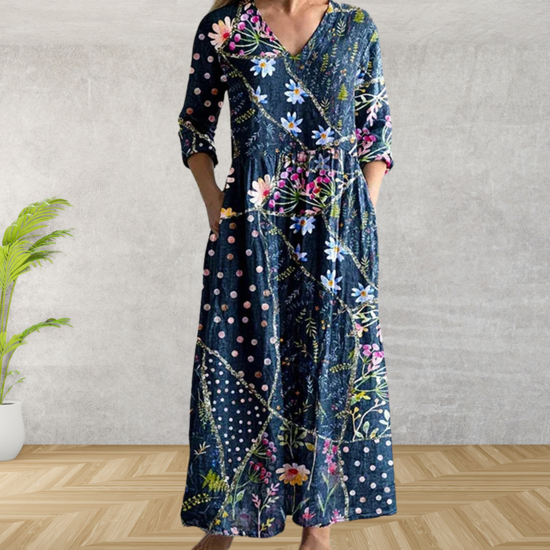 Yulya | Elegant Floral Midi Dress