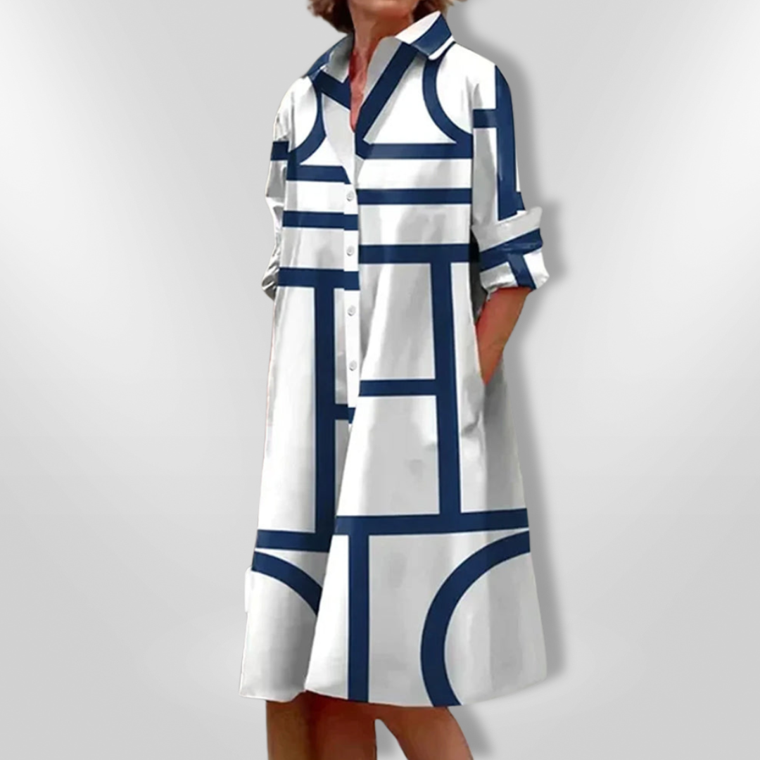 Bruria | Geometric Midi Dress