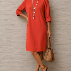 Odette flowing midi dress in a flattering everyday silhouette, shown in multiple colours