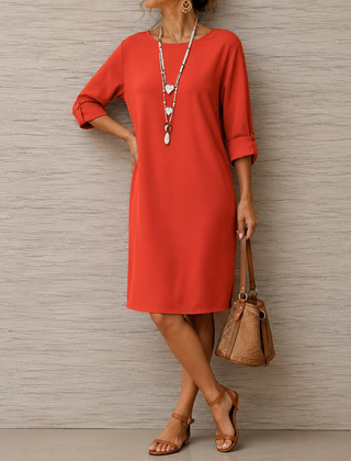 Odette flowing midi dress in a flattering everyday silhouette, shown in multiple colours