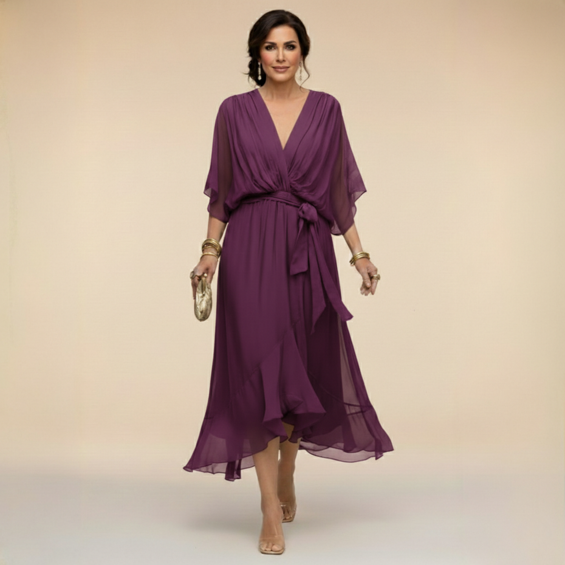 Monica | Elegant V-Neck Dress