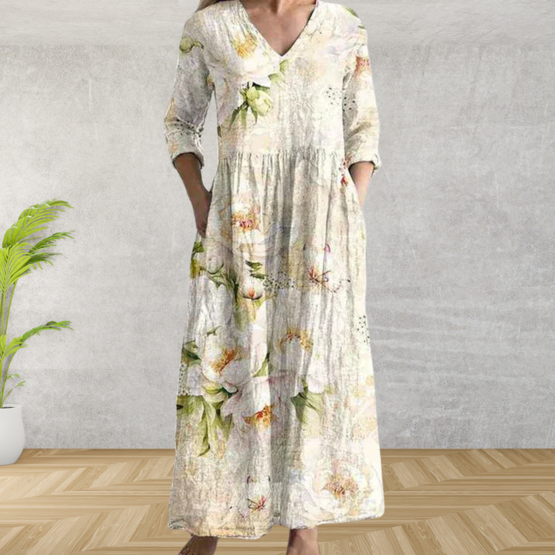 Yulya | Elegant Floral Midi Dress