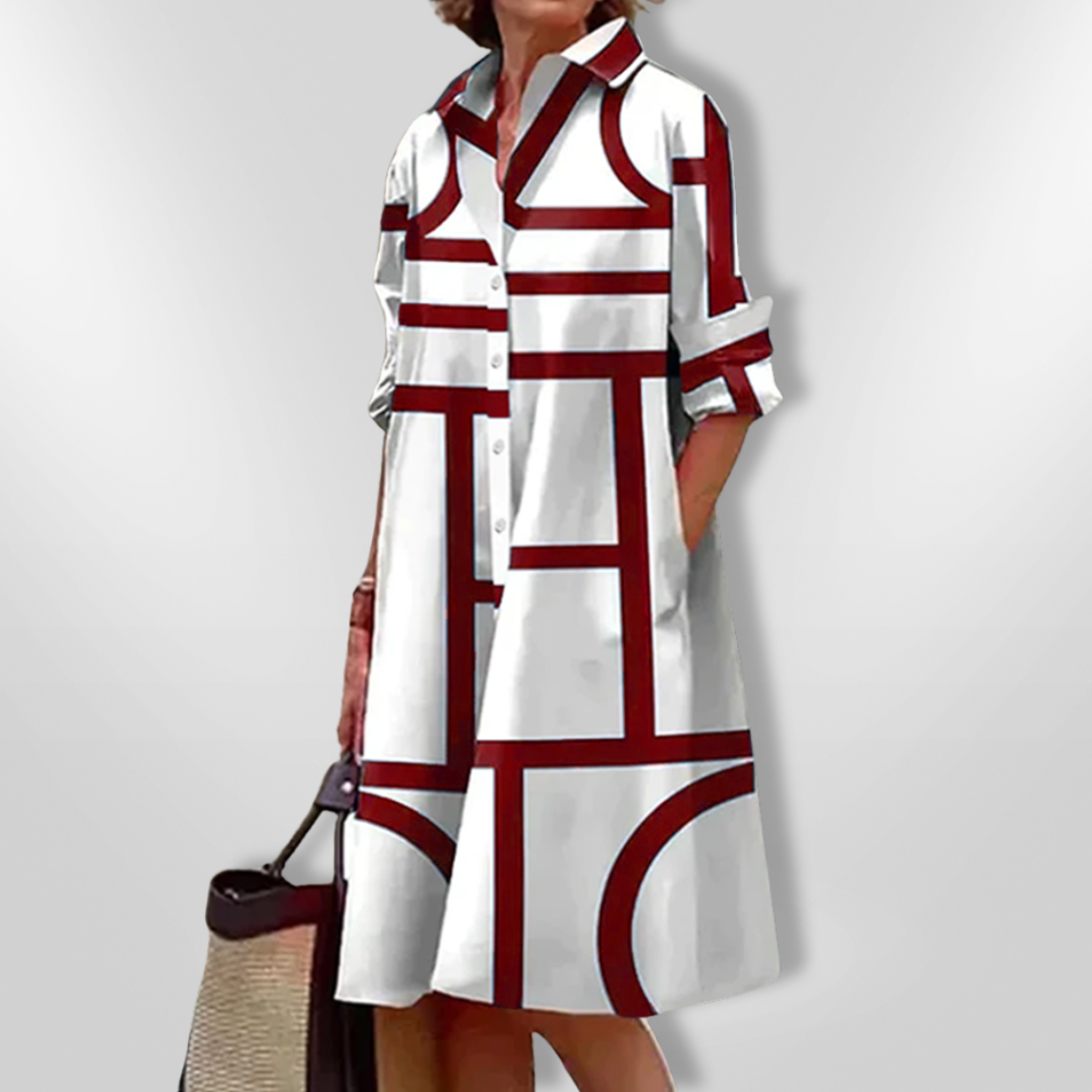 Bruria | Geometric Midi Dress