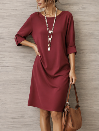 Odette flowing midi dress in a flattering everyday silhouette, shown in multiple colours