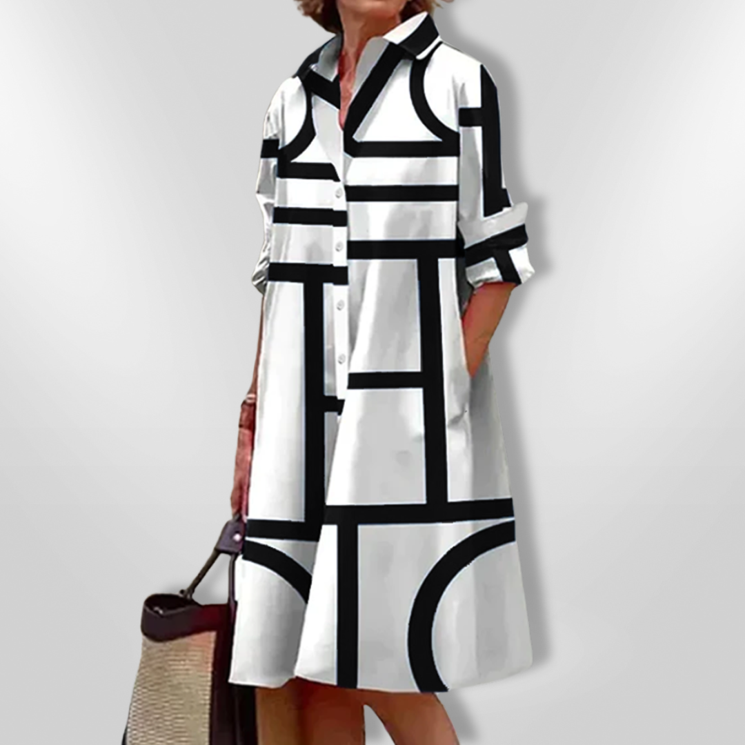 Bruria | Geometric Midi Dress