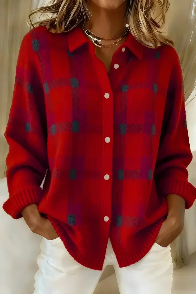 Brittany™ | Women's Plaid Button Cardigan
