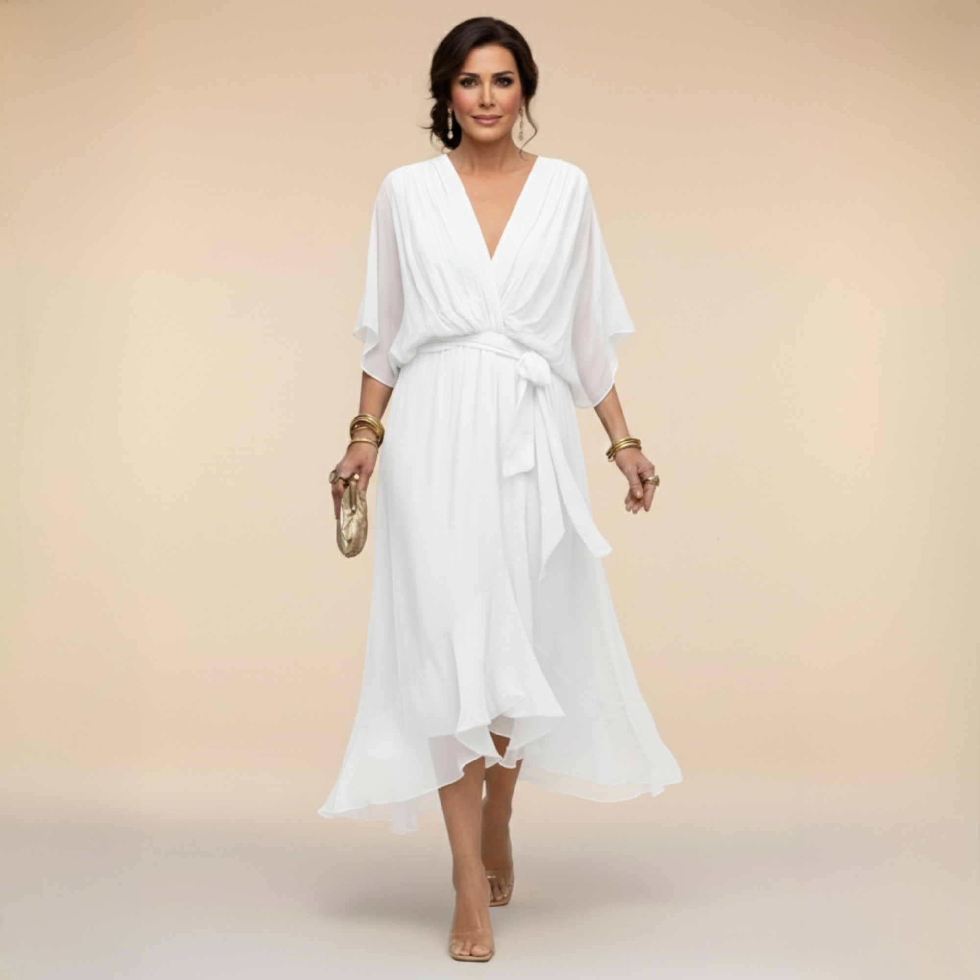 Monica | Elegant V-Neck Dress